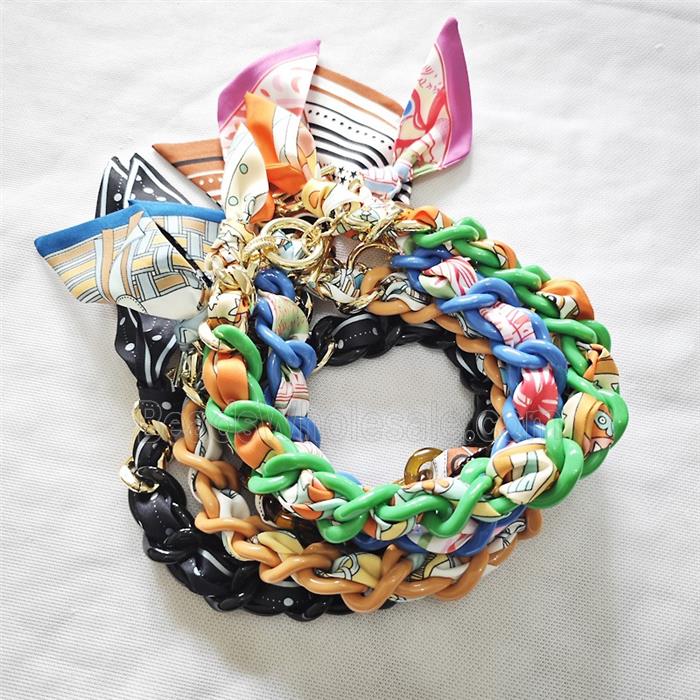 Polyester Fabric Resin Necklace Chain Mixed