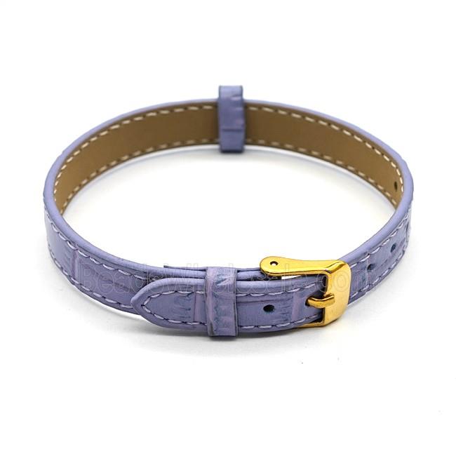 Lavender PU Leather Strap Bracelet
