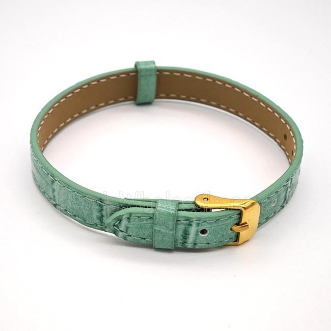 Green PU Leather Strap Bracelet