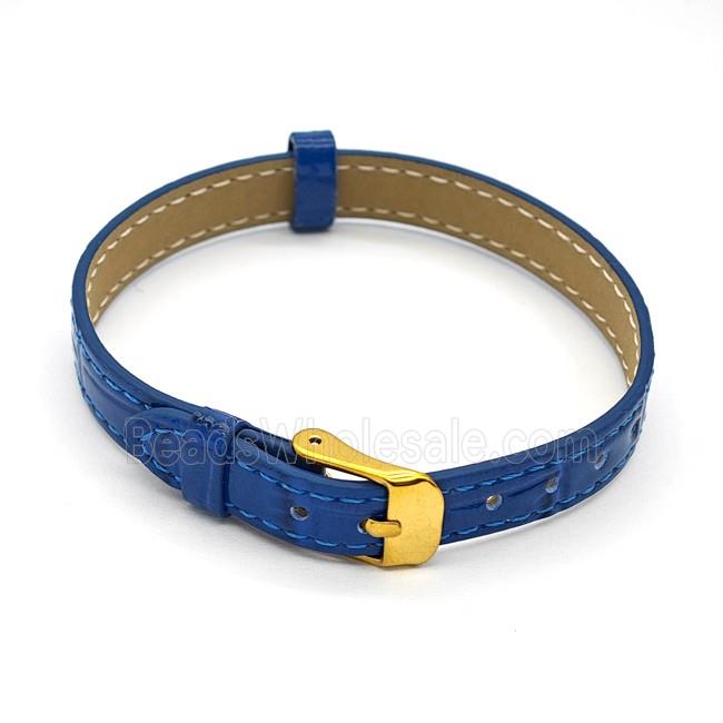 Royalblue PU Leather Strap Bracelet