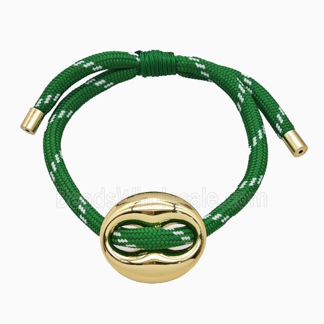 Deepgreen Nylon Bracelet With Steel Pignose Adjustable
