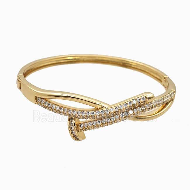 Copper Bangles Pave Zirconia 18K Gold Plated