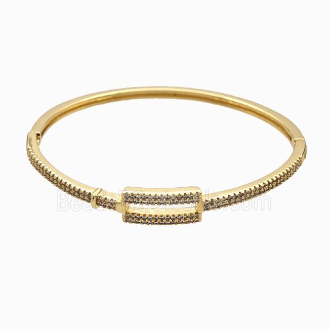 Copper Bangles Pave Zirconia 18K Gold Plated