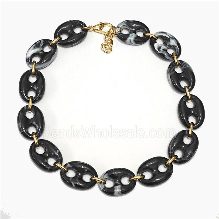 Black Resin Pignose Necklaces