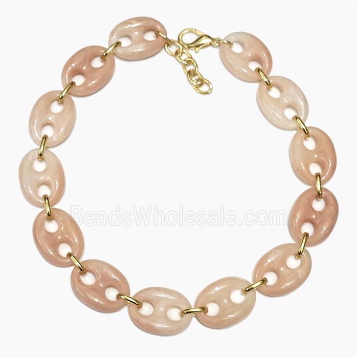 Pink Resin Pignose Necklaces
