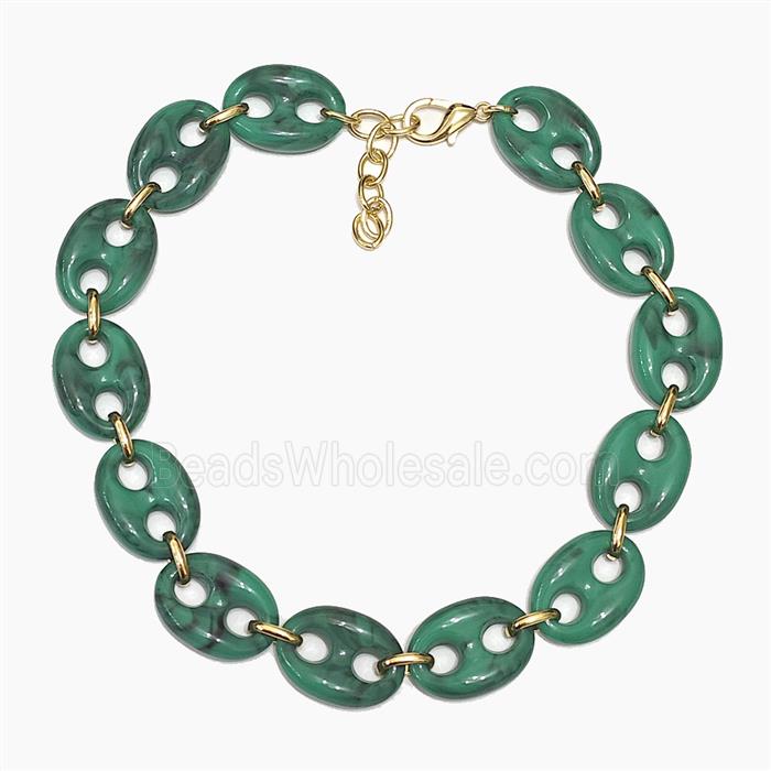 Green Resin Pignose Necklaces