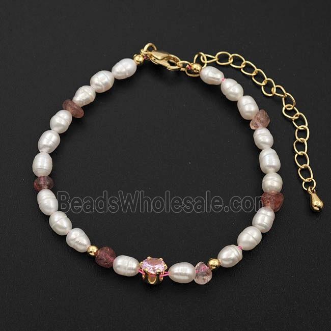 White Pearl Bracelets Adjustable