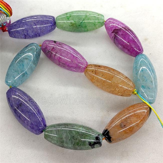 Natural Agate Druzy Rice Beads Mixed Color Dye