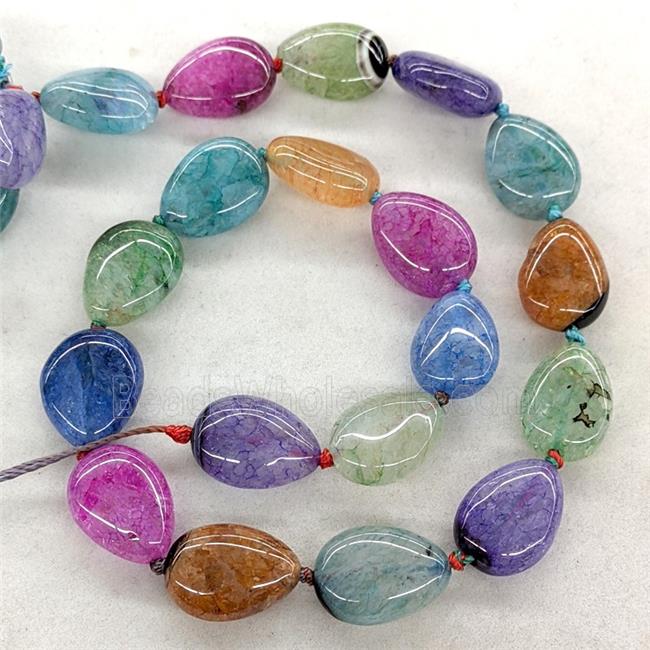 Natural Agate Druzy Teardrop Beads Mixed Color Dye