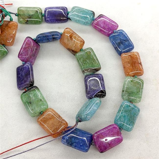 Natural Agate Druzy Rectangle Beads Mixed Color Dye