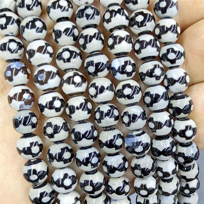 Tibetan Agate Beads Smooth Round