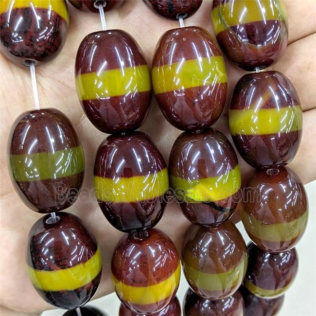Tibetan Style Agate Beads Barrel Red Dye