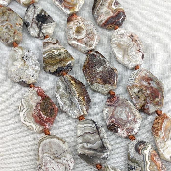 Natural Mexican Crazy Lace Agate Beads Slice Freeform