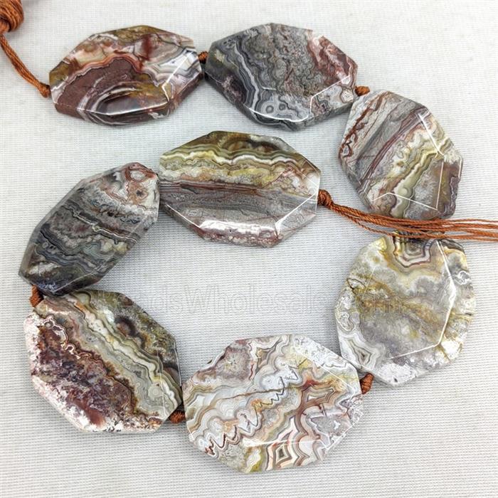 Natural Mexican Crazy Lace Agate Beads Slice Freeform