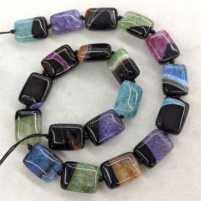 Agate Druzy Rectangle Beads Mixed Color Dye