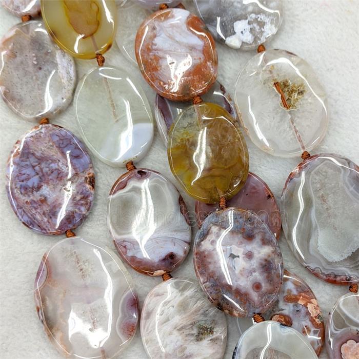 Natural Carnelian Agate Oval Beads Red