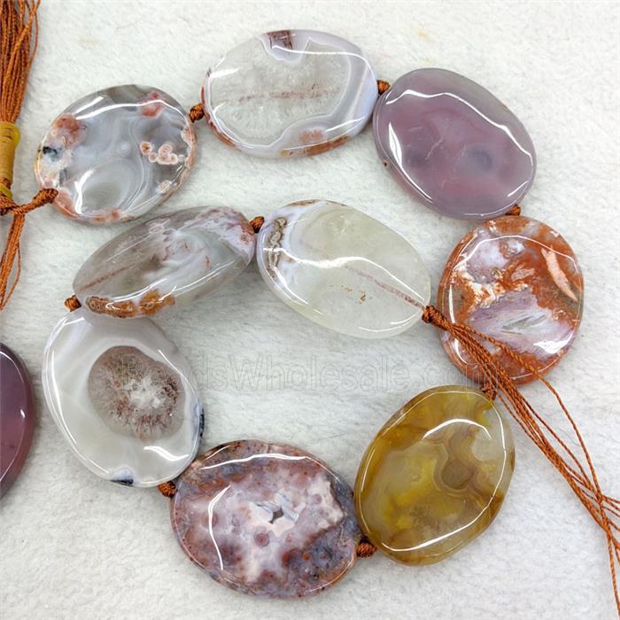 Natural Carnelian Agate Oval Beads Red