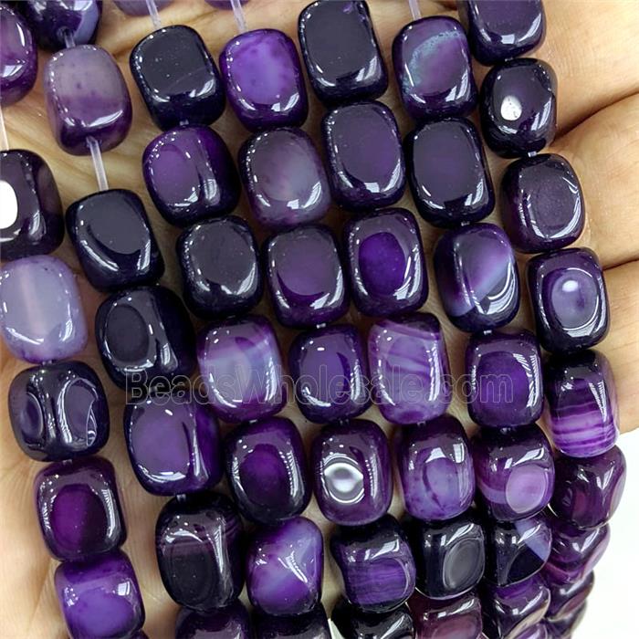 Purple Agate Cuboid Beads Dye
