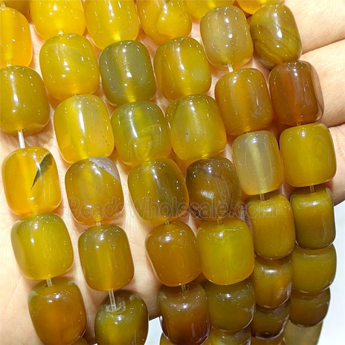 Yellow Agate Cuboid Beads Dye
