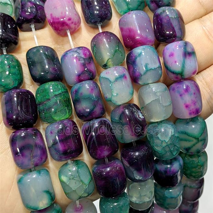 Agate Cuboid Beads Dye Multicolor