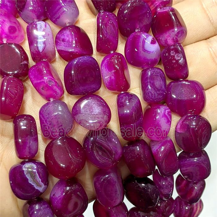 Hotpink Agate Chip Beads Freeform Dye