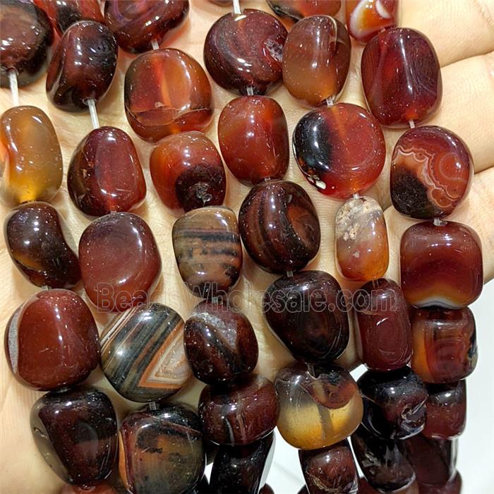 Black Red Stripe Agate Chip Beads Freeform Dye