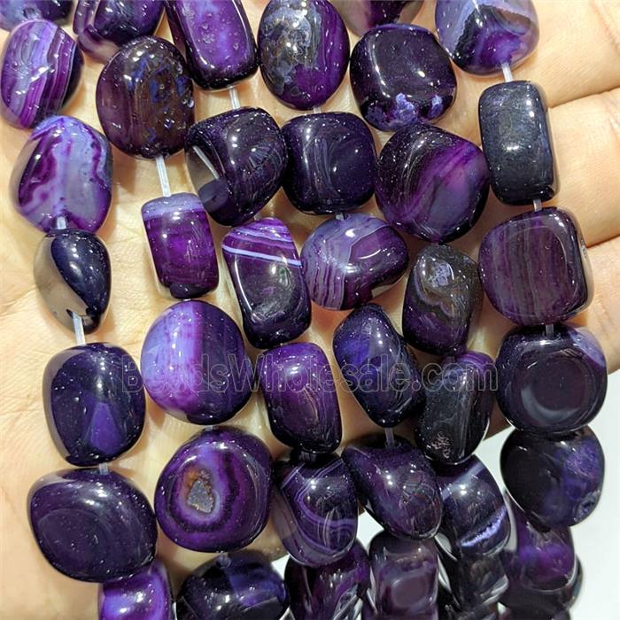 Purple Stripe Agate Chip Beads Freeform Dye