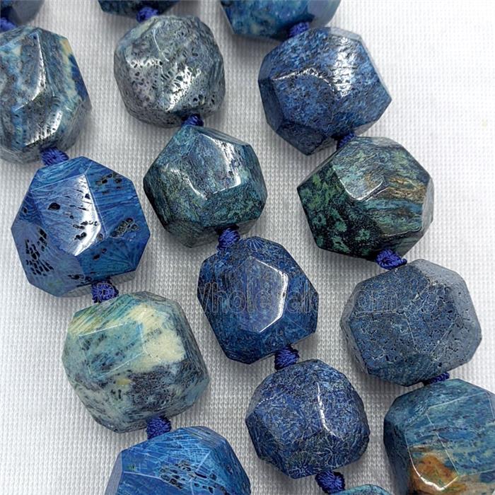 Blue Coral Fossil Beads Freeform Dye