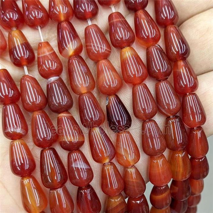 Natural Red Agate Teardrop Beads Dye