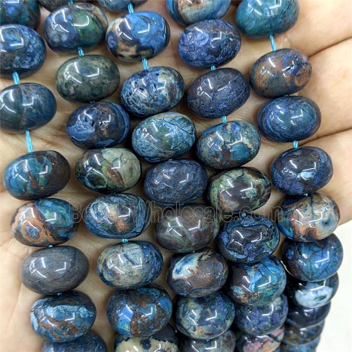Natural Ocean Jasper Beads Smooth Rondelle Blue Dye