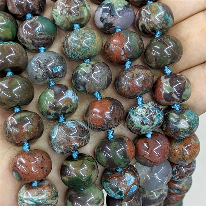 Natural Ocean Jasper Rondelle Beads Smooth Multicolor