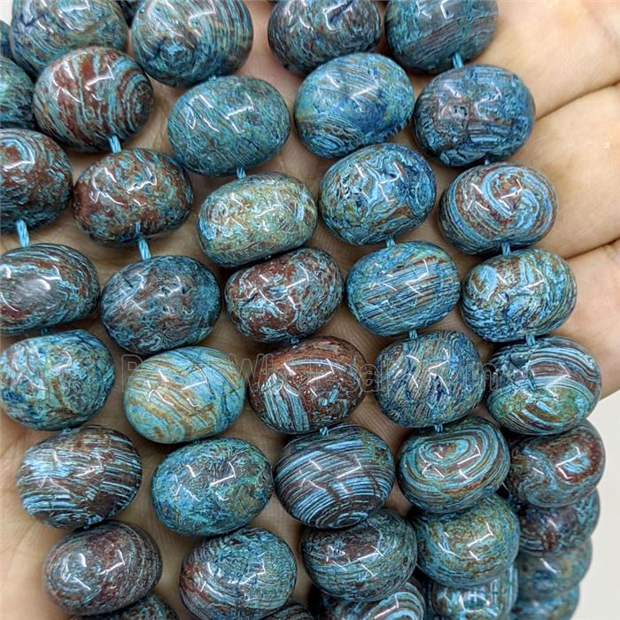 Natural Ocean Jasper Rondelle Beads Smooth Blue Dye