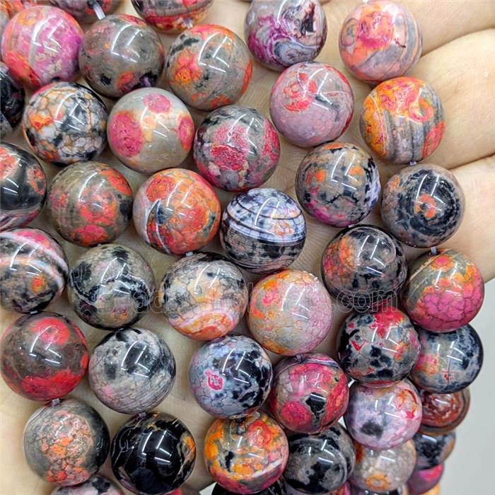 Natural Agate Beads Red Dye Smooth Round