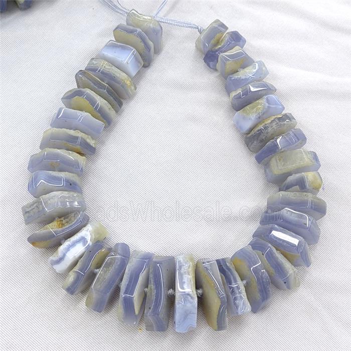 Natural Blue Lace Agate Beads Graduated