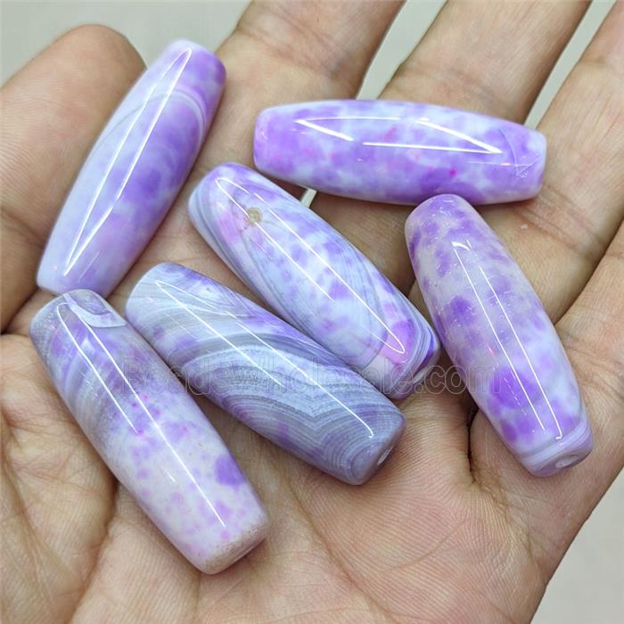 Natural Agate Rice Beads Lavender Dye