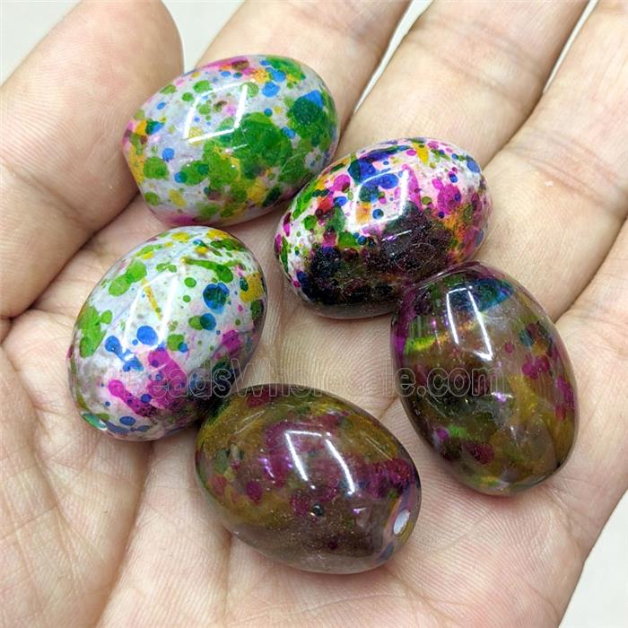 Natural Agate Barrel Beads Multicolor Dye