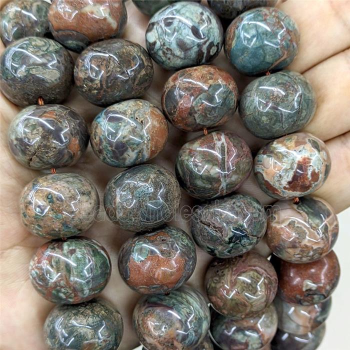 Natural Ocean Jasper Rondelle Beads Smooth Multicolor