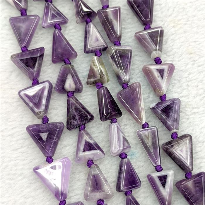 Natural Dogtooth Amethyst Triangle Beads
