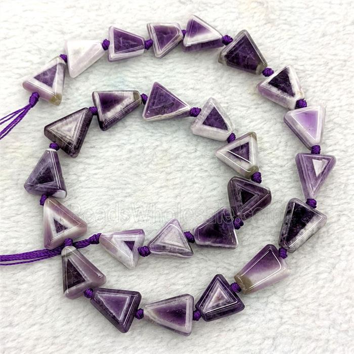 Natural Dogtooth Amethyst Triangle Beads