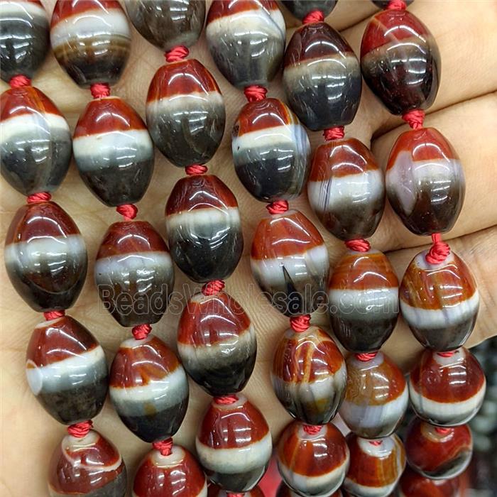 Tibetan Style Agate Rice Beads Red