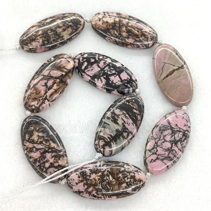 Natural Chinese Rhodonite Oval Beads