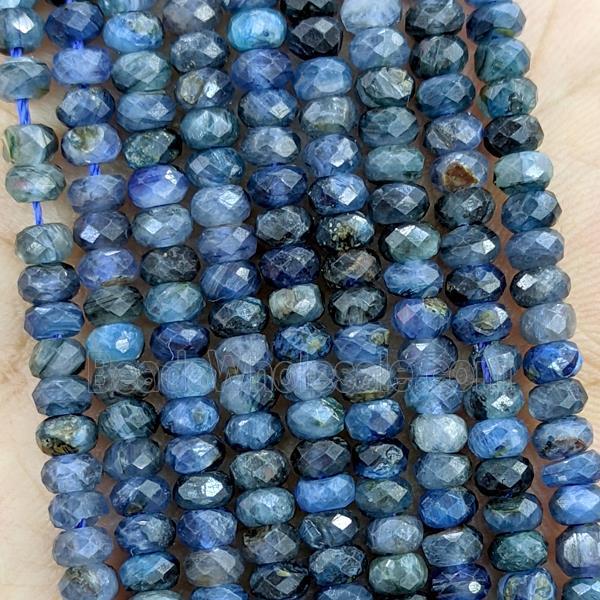 Natural Blue Kyanite Beads Faceted Rondelle