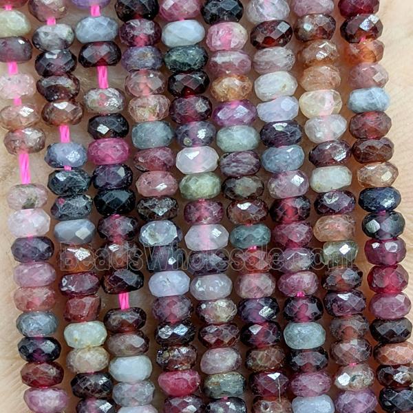 Natural Red Spinel Beads Faceted Rondelle