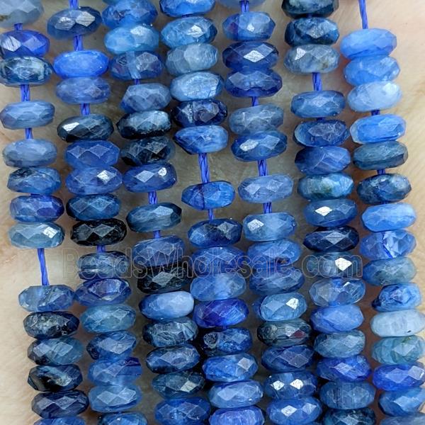 Natural Blue Kyanite Beads Faceted Rondelle