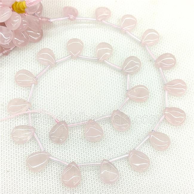 Natural Pink Rose Quartz Beads Topdrilled Teardrop