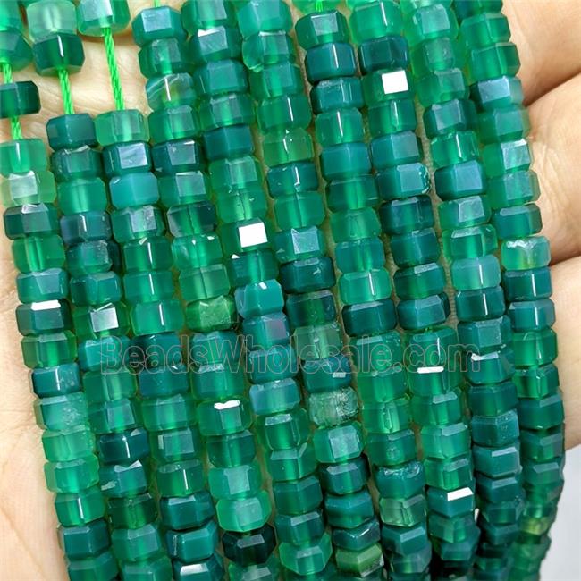 Natural Green Agate Hexagon Beads Dye