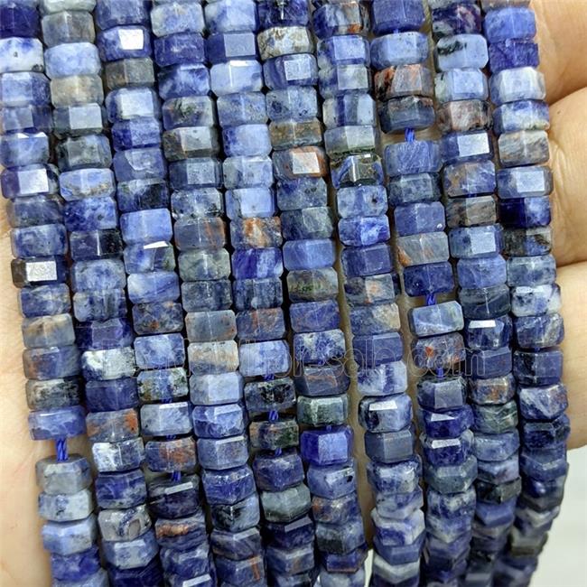 Natural Blue Sodalite Hexagon Beads