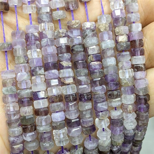 Natural Amethyst Hexagon Beads Purple
