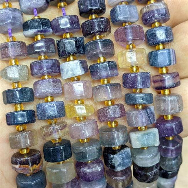 Natural Fluorite Heishi Spacer Beads Purple