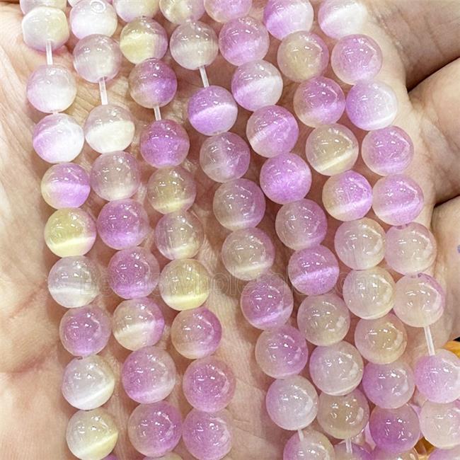 Cat Eye Round Beads Smooth Dye
